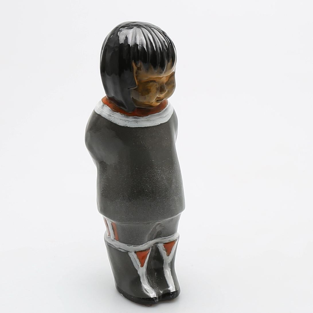 FIGURIN, lergods, Upsala-Ekeby, "Eskimå", Vicke Lindstrand.