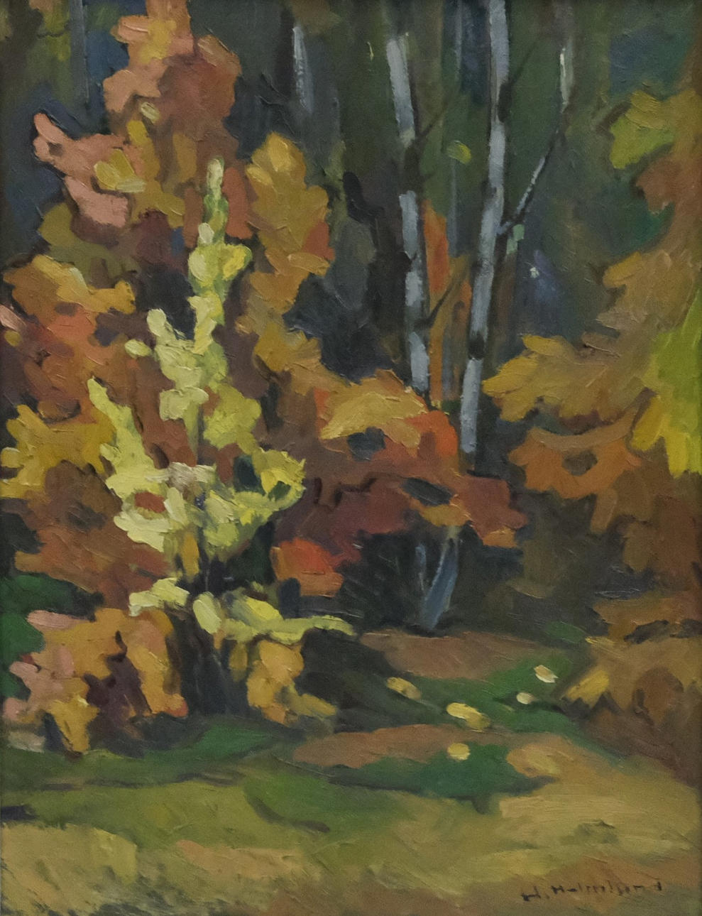 HELGE HOLM. OIL PANEL, FOREST GROVE.