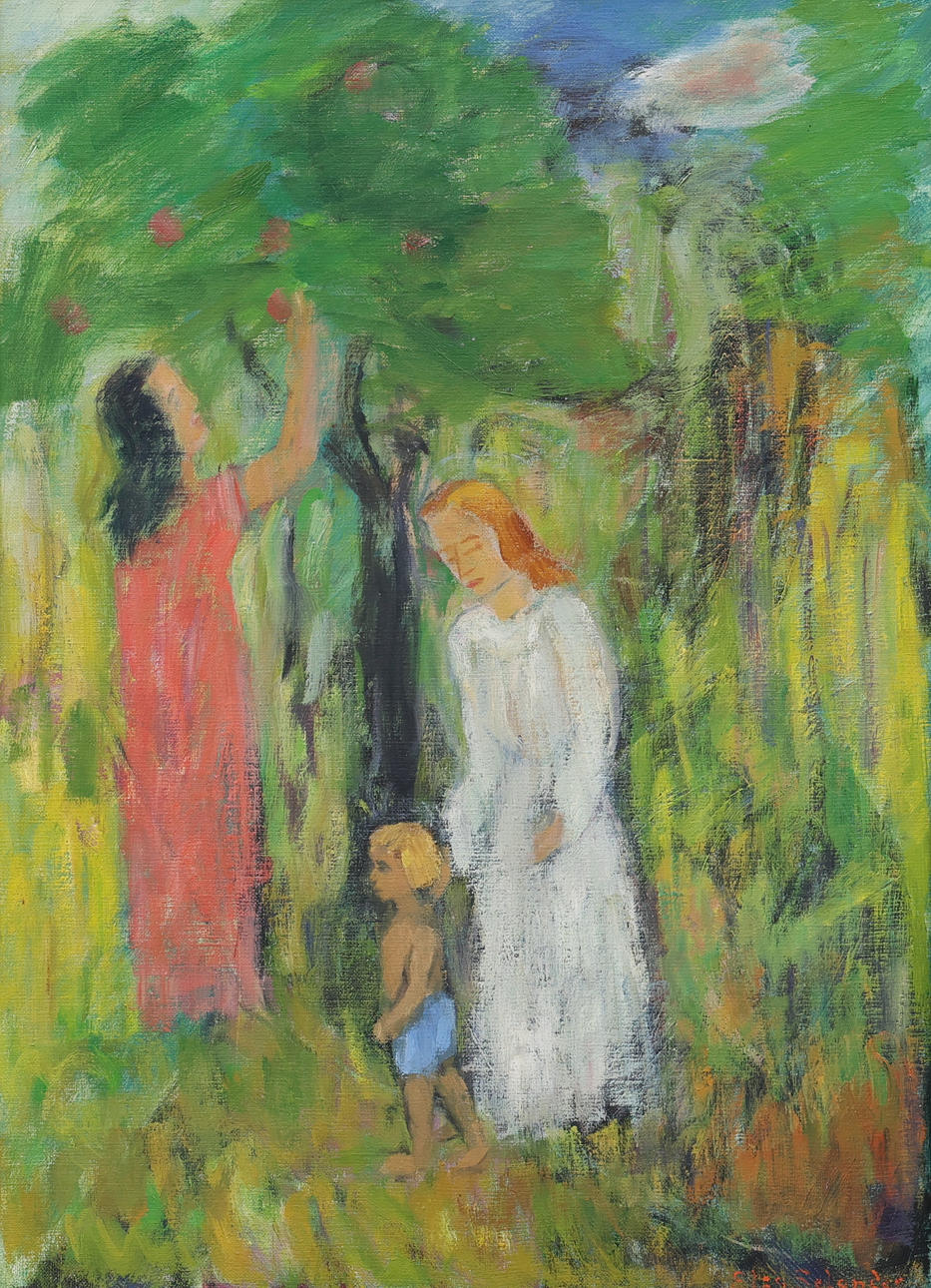 ELSA SELANDER (1906-1960). Fruit picker, oil on canvas, signed. Art ...