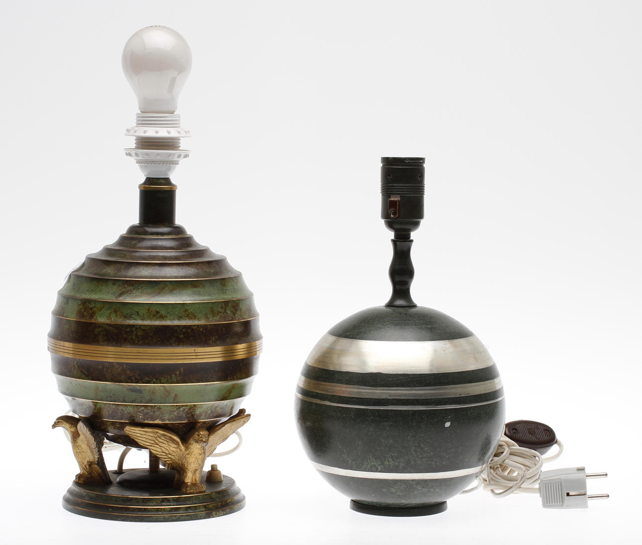 BORDLAMPOR, 2 st. Art deco, 1930/40-tal.