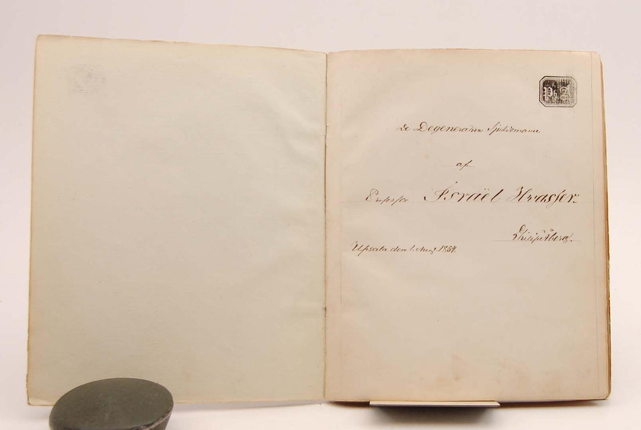 HANDSKRIFT; DE DEGENERATIVA SJUKDOMARNE. Professor Israël Hwasser.