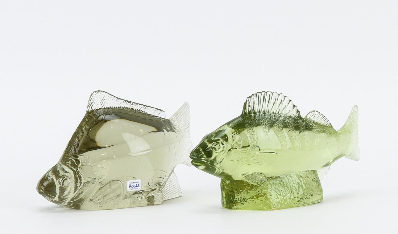 PAUL HOFF 10 glass fish for WWF, Kosta Boda. Glass - Other - Auctionet