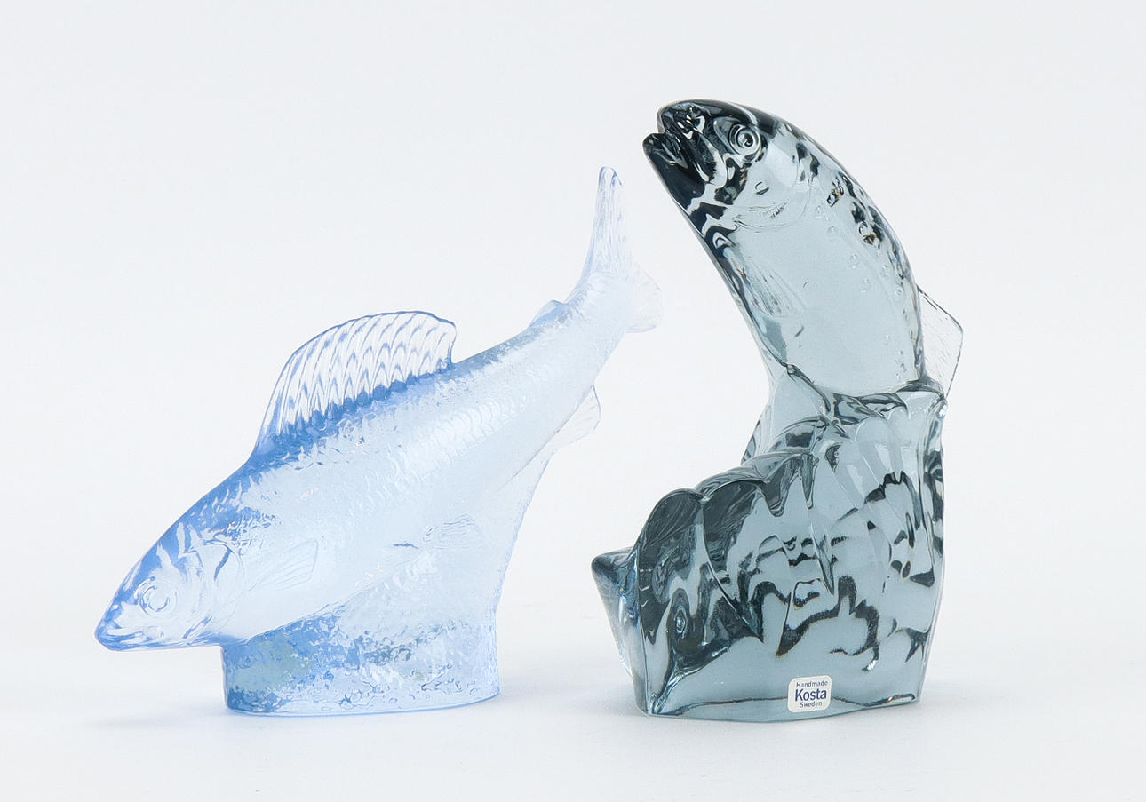 PAUL HOFF 10 glass fish for WWF, Kosta Boda. Glass - Other - Auctionet