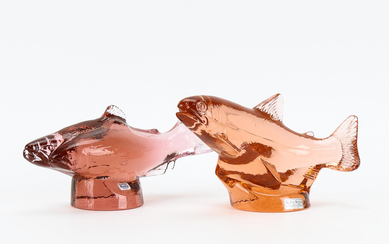 PAUL HOFF 10 glass fish for WWF, Kosta Boda. Glass - Other - Auctionet