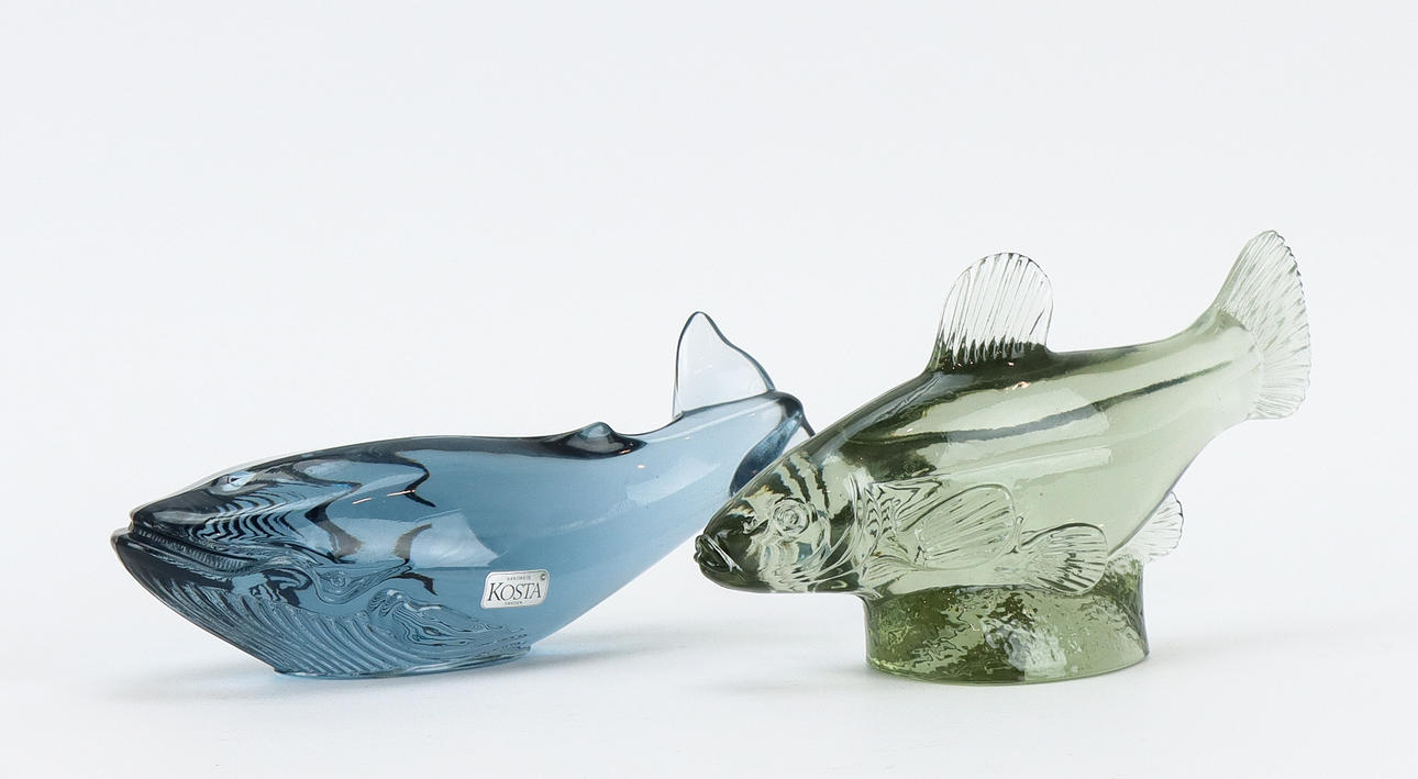 PAUL HOFF 10 glass fish for WWF, Kosta Boda. Glass - Other - Auctionet