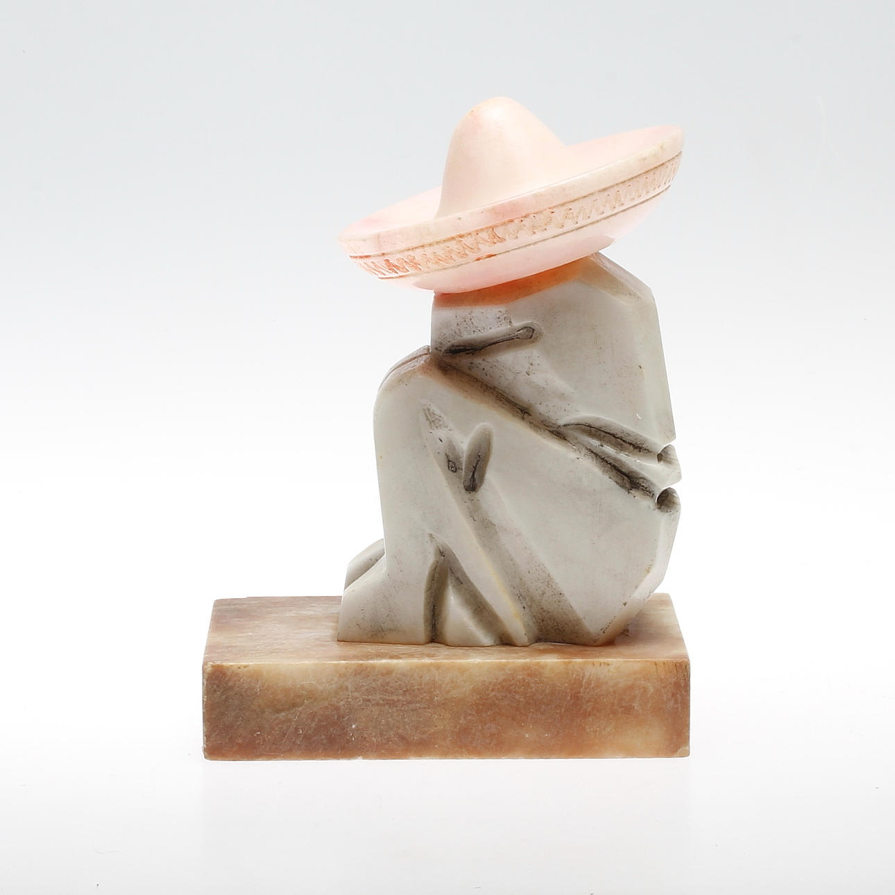 BOKSTÖD, alabaster, 1900-tal.