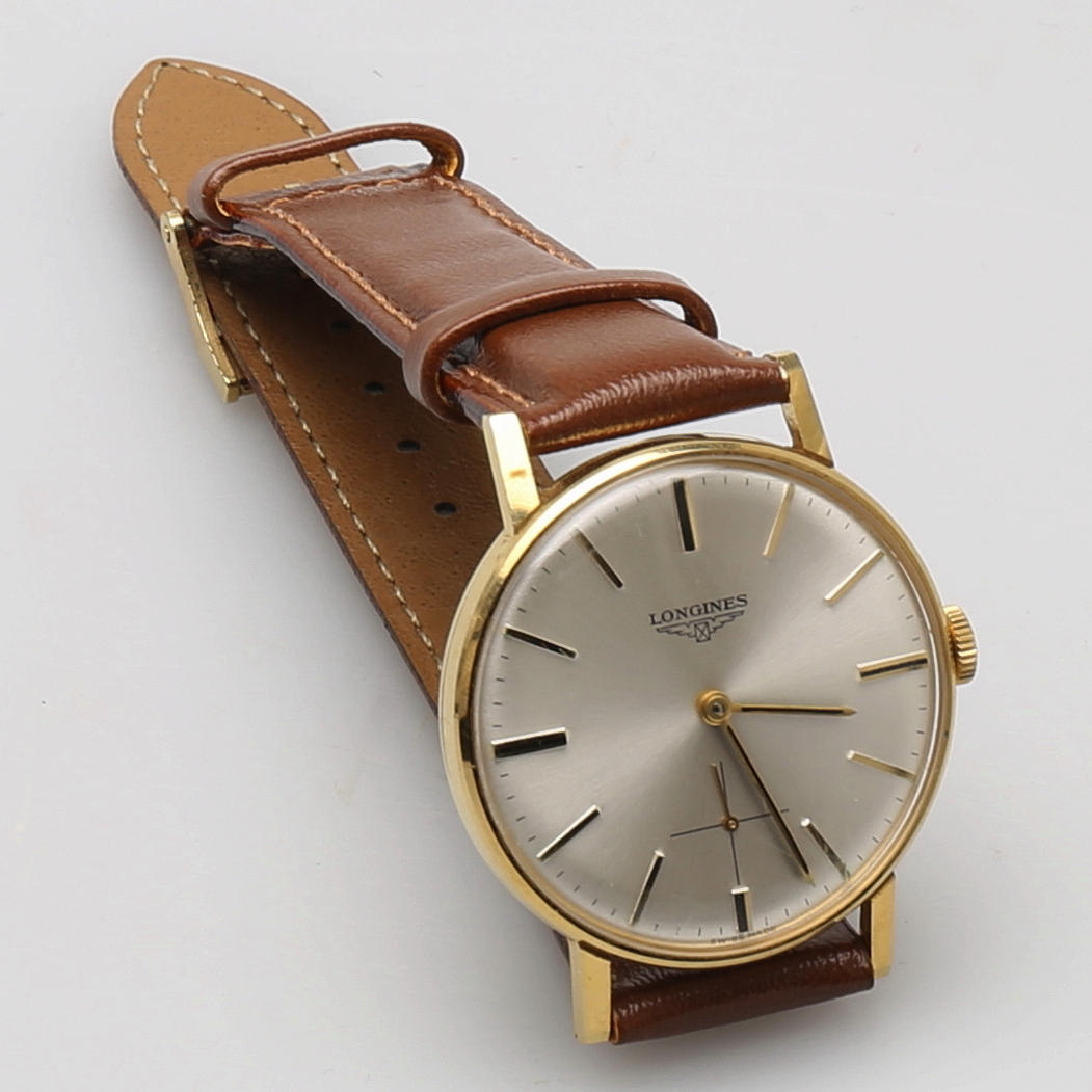 HERRARMBANDSUR, Longines, 18 k guld.