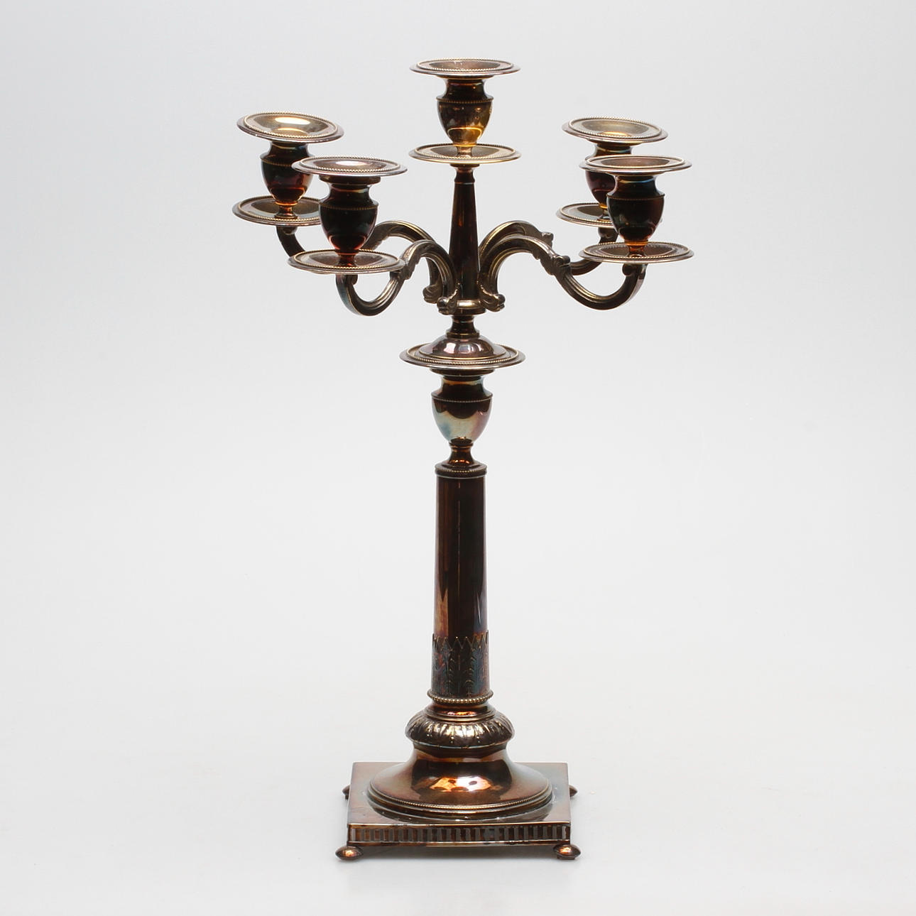 KANDELABER, nysilver, märkt NFS, 1900-talets första hälft.