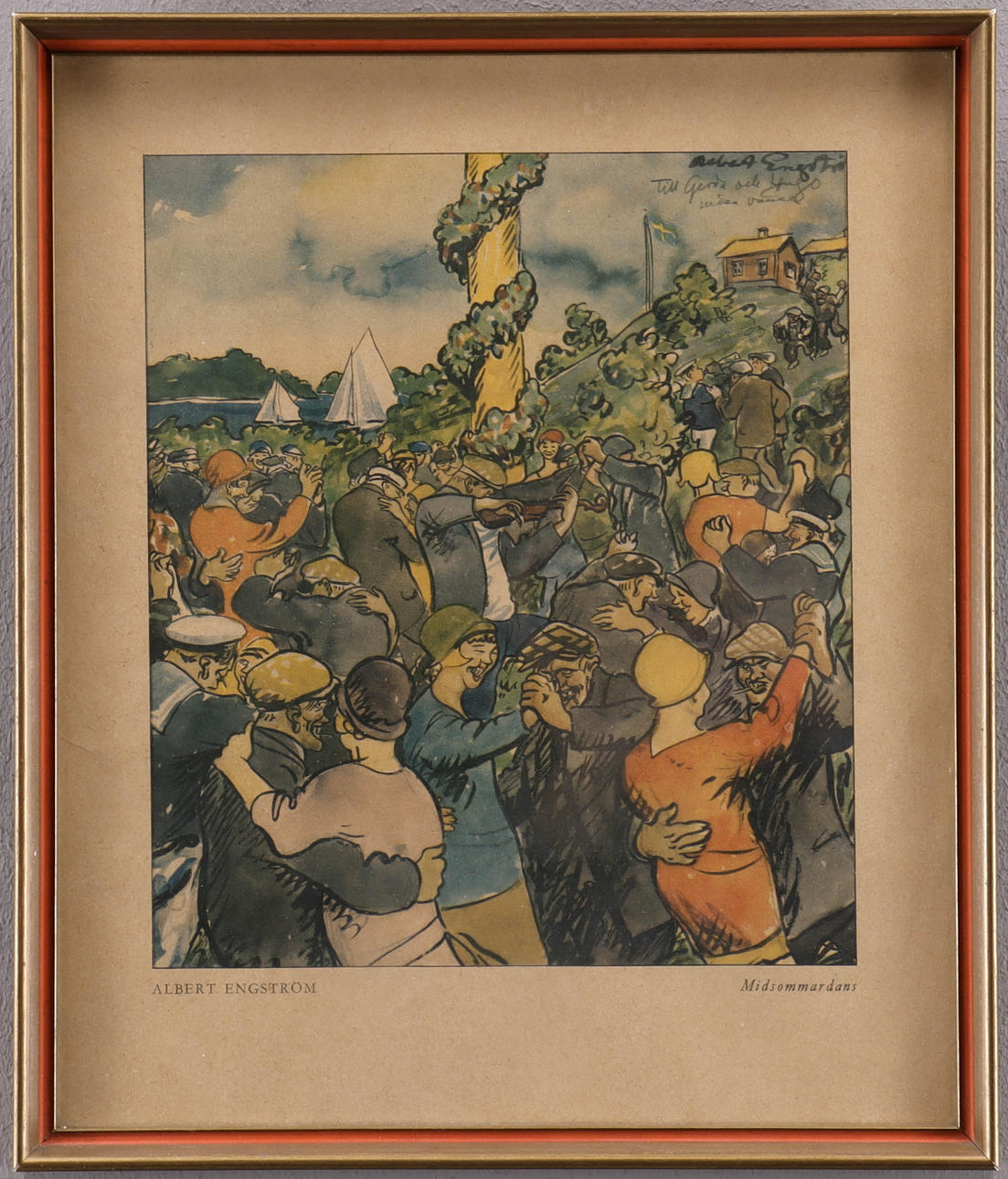 TAVLA tryck, Albert Engström, "Midsommardans".