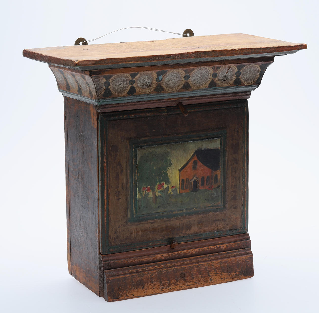 VÄGGSKÅP, Dalarna,1700-talet, bemålad front.