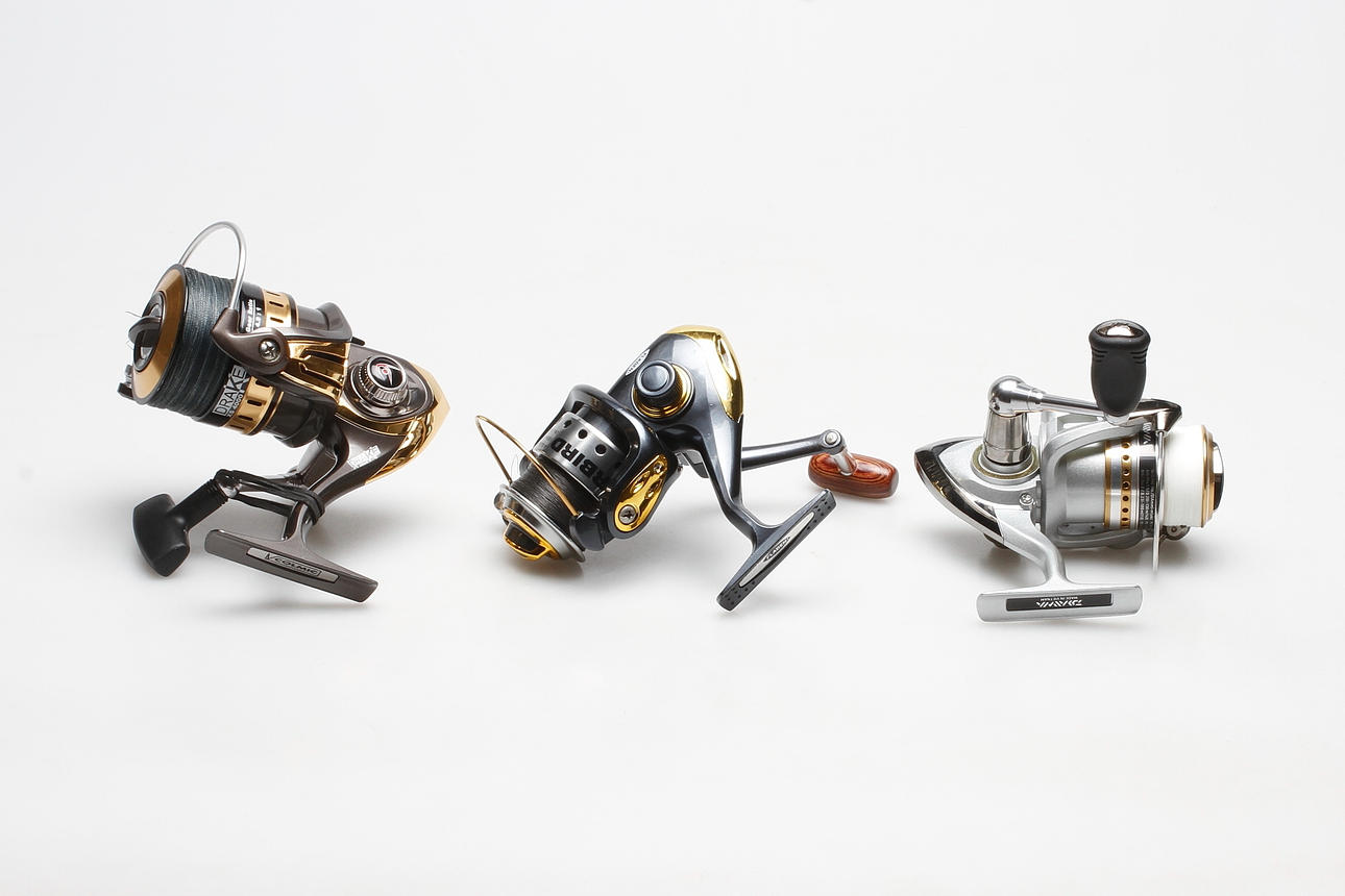 HASPELRULLAR, tre stycken, Daiwa, Fladen, Colmic.
