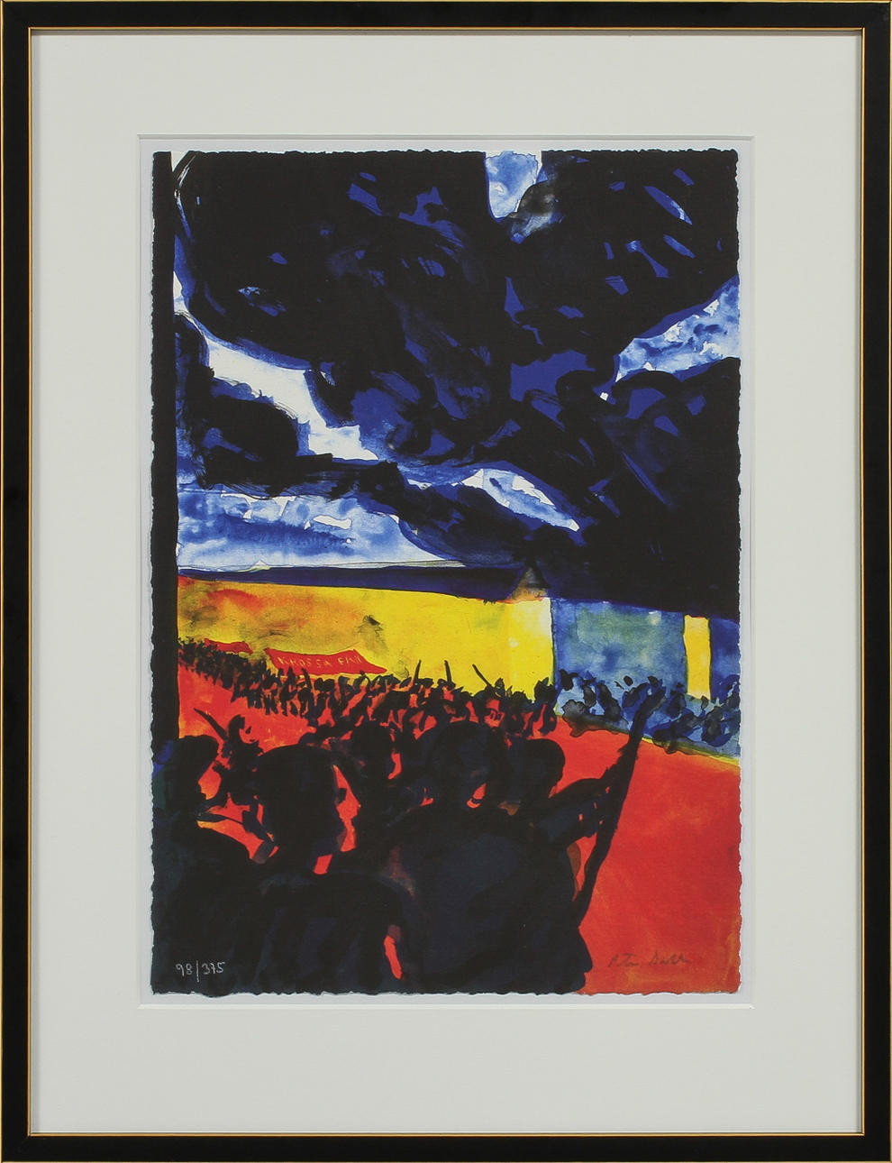 PETER DAHL. Färglitografi, "Krossa fan", signerad och numrerad 98/375.