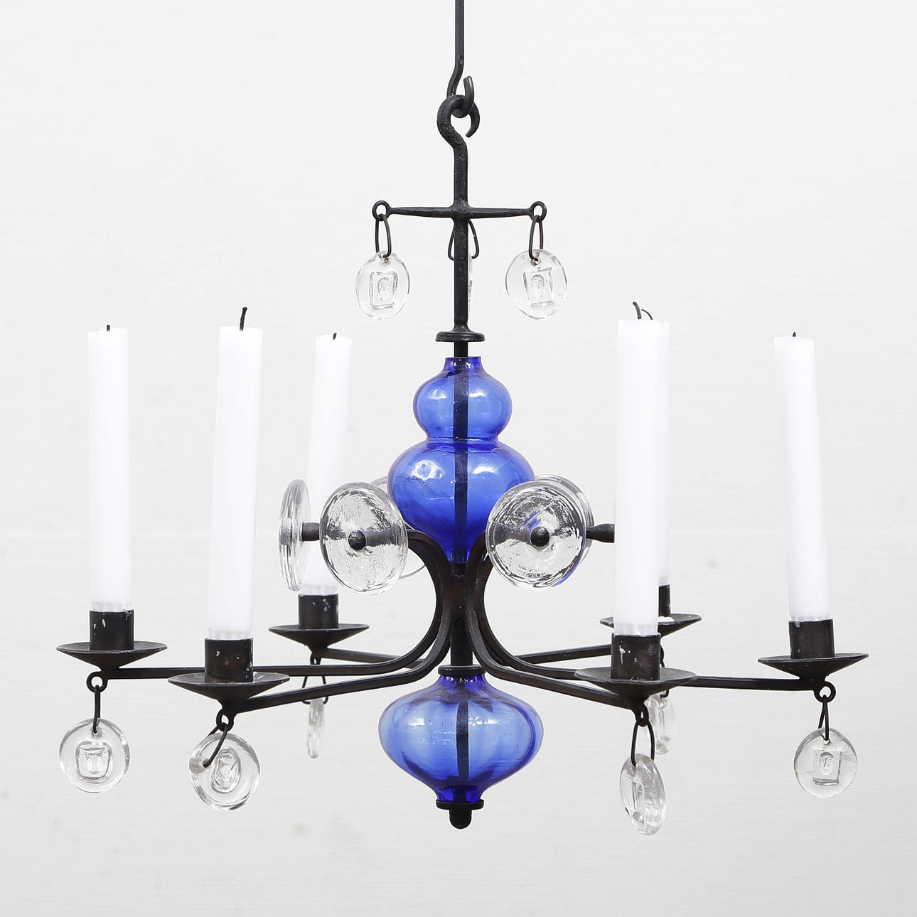 ERIK HÖGLUND, LYSEKRONE TIL 6 LEVENDE LYS.