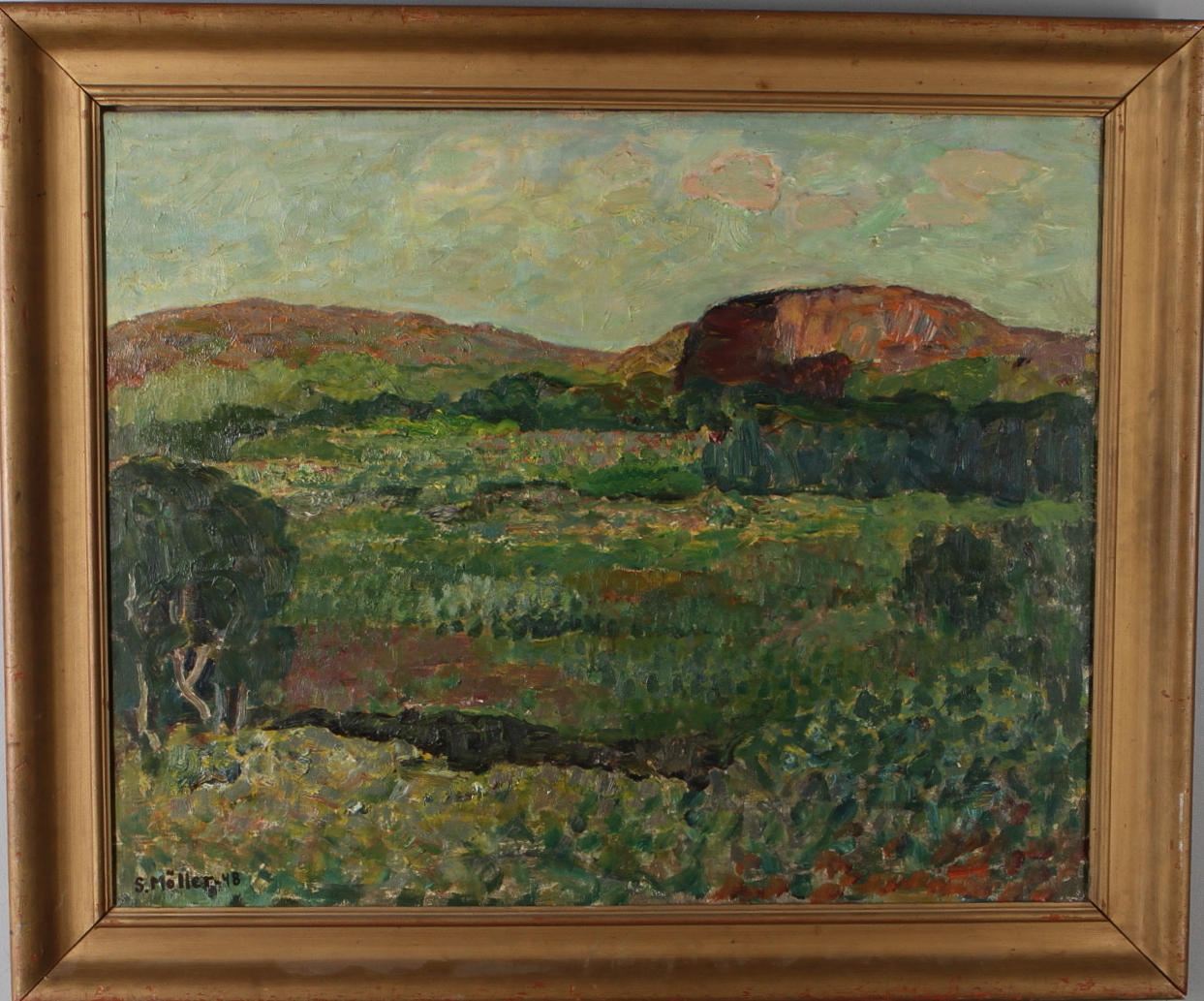 SIGURD MÖLLER. Landscape motif, oil on canvas, signed and dated -48.