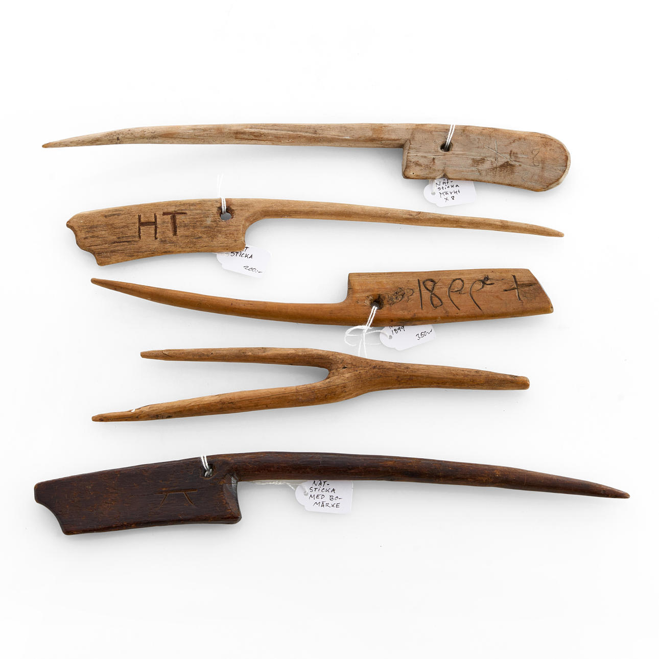 KNITTING NEEDLES (5), 1800/1900's.