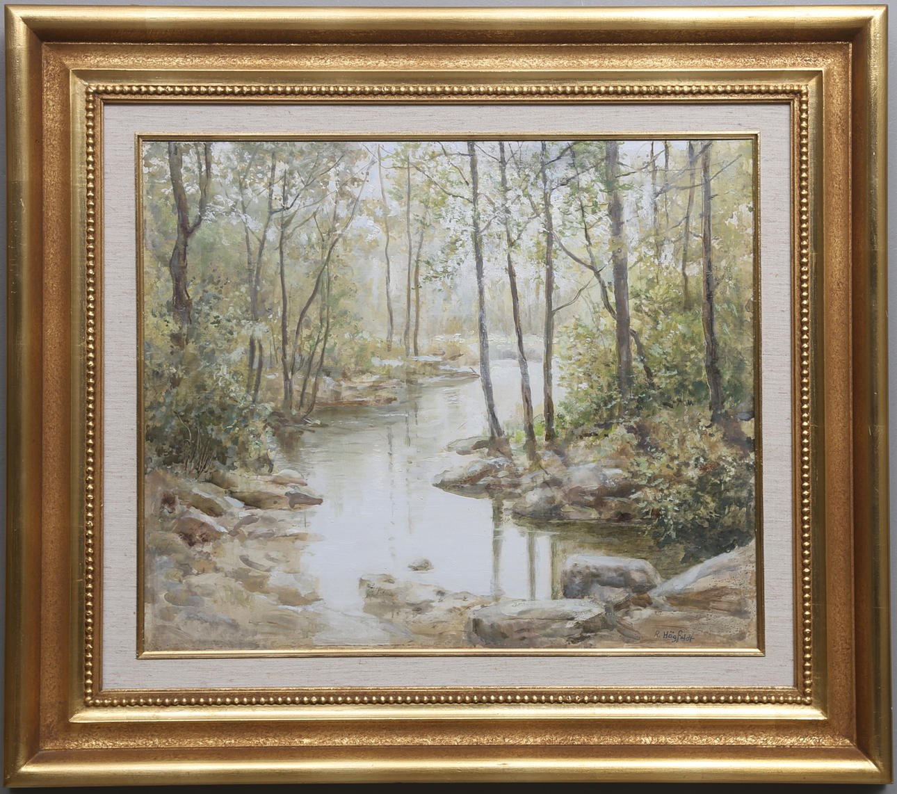 ROBERT HÖGFELDT. Olja på pannå, signerad.