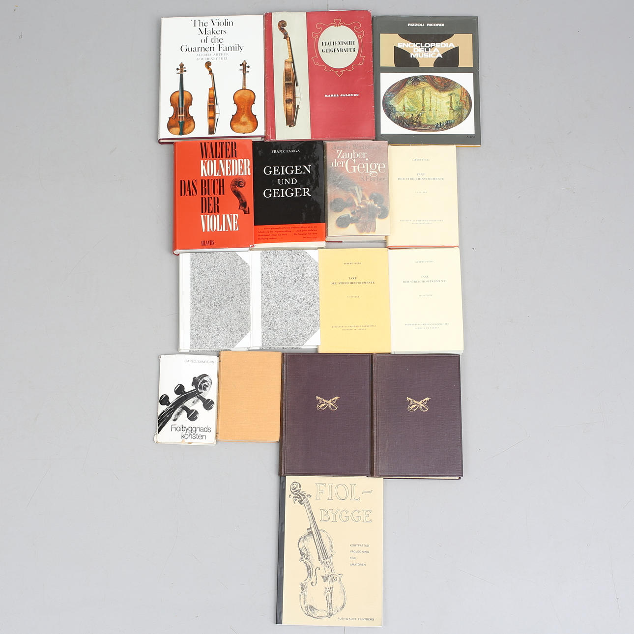BÖCKER, 16 st, bl.a "ITALIENISCHE GEIGENBAUER", "The Violin Makers of the Guarneri Family", m.m.
