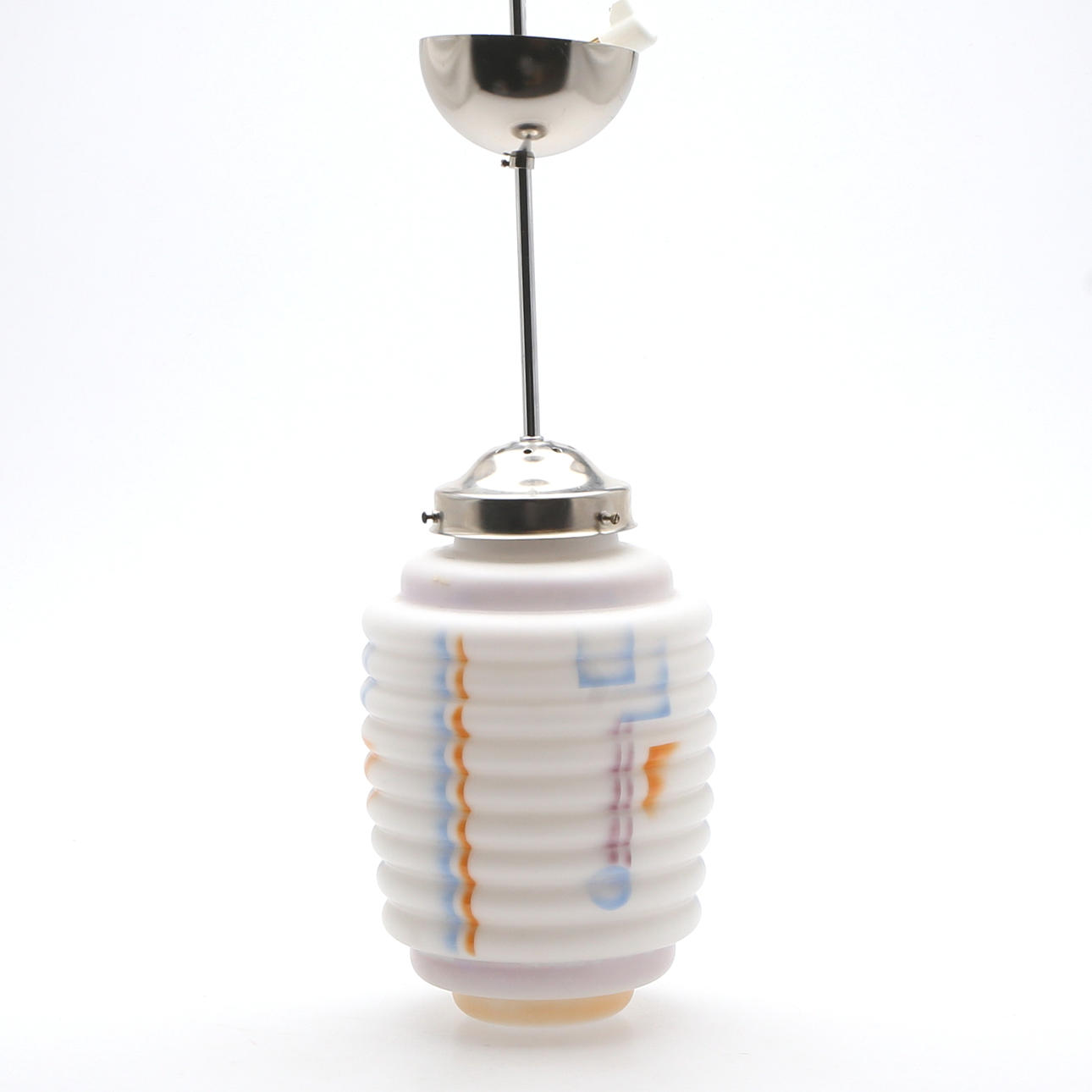 TAKLAMPA, Art Deco, glaskupa ca 1930, resten av senare datum.