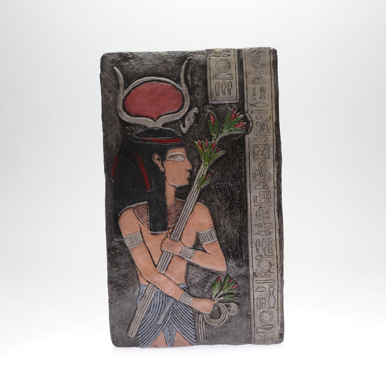 CARL STENHAMMAR. wall relief, cast mass, “Cleopatra”, signed.