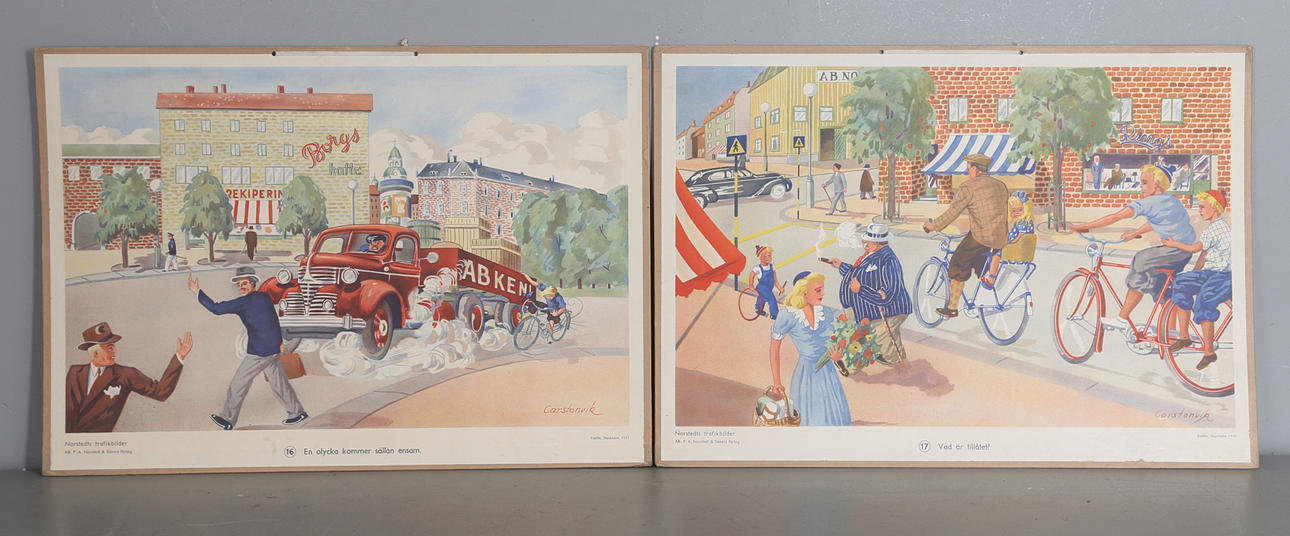 SKOLPLANSCHER, 2 st, omkring 1900-talets mitt.