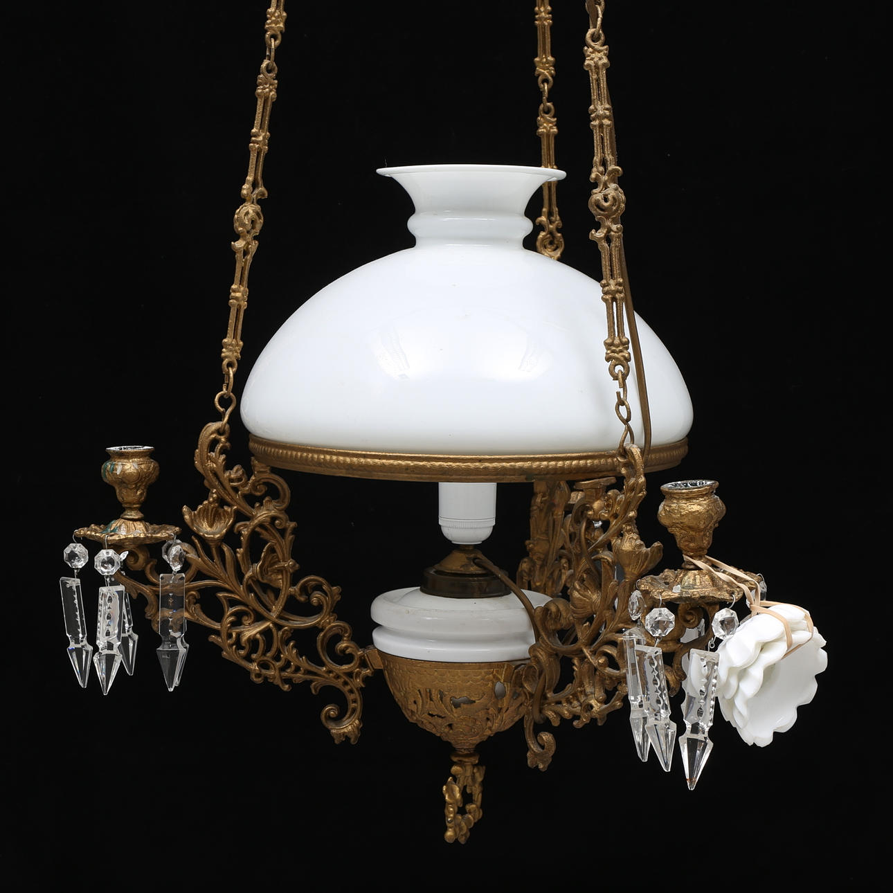 TAKFOTOGENLAMPA, metall och glas, 1800/1900-tal.