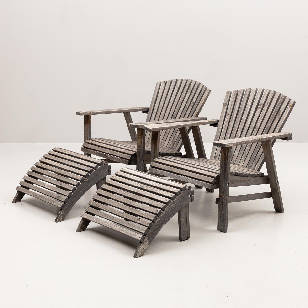 DECK CHAIRS with footstool, 2 pcs, Sunderö. IKEA.
