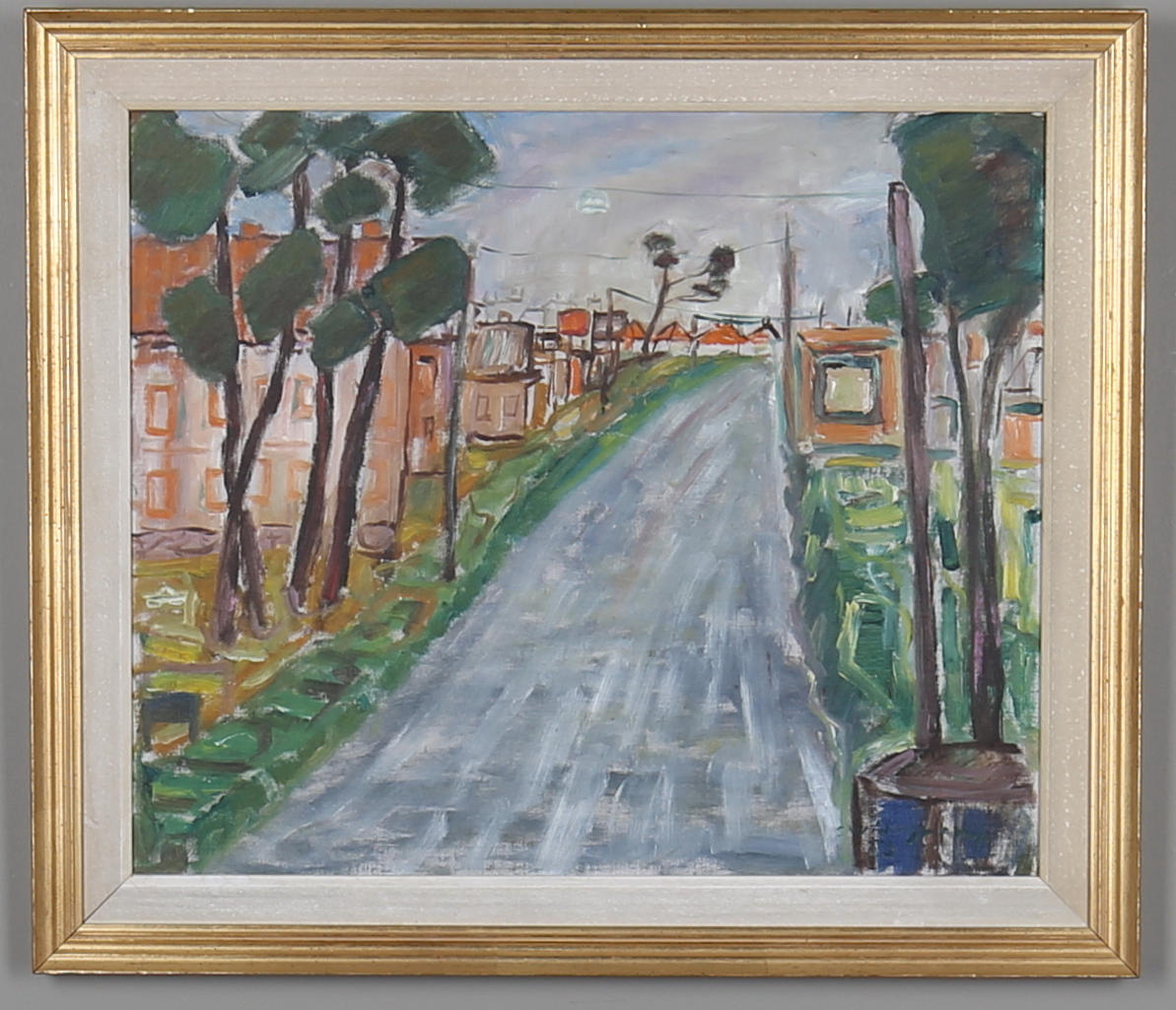 SIGWARD WIDEGREN. Stadsvy. Olja på duk, uppfodrad på pannå, signerad.