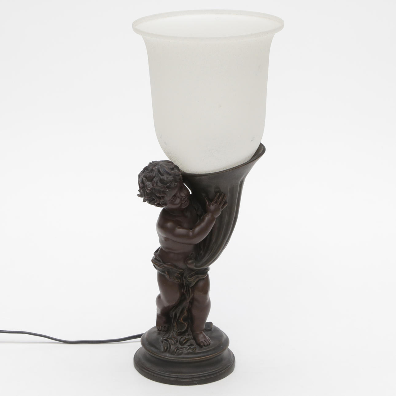 BORDSLAMPA, glas/metall, modern.