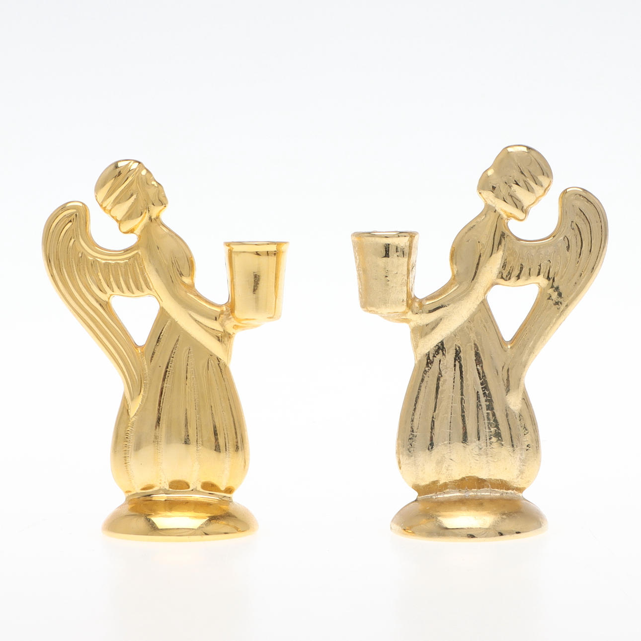 CARL-EINAR BORGSTRÖM. skyddsänglar, 2 st, mässing, Skultuna.