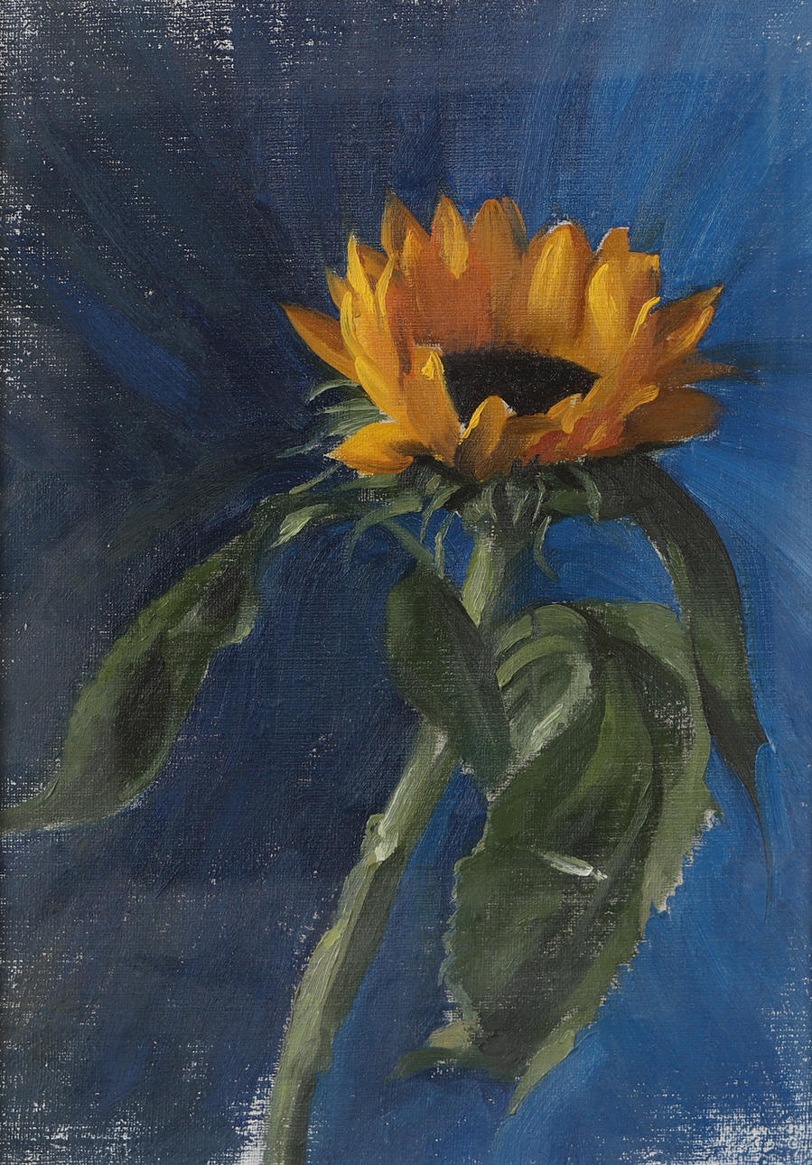 VALDEMAR LETHIN. Attributed to. Sunflower, oil on canvas, unsigned.