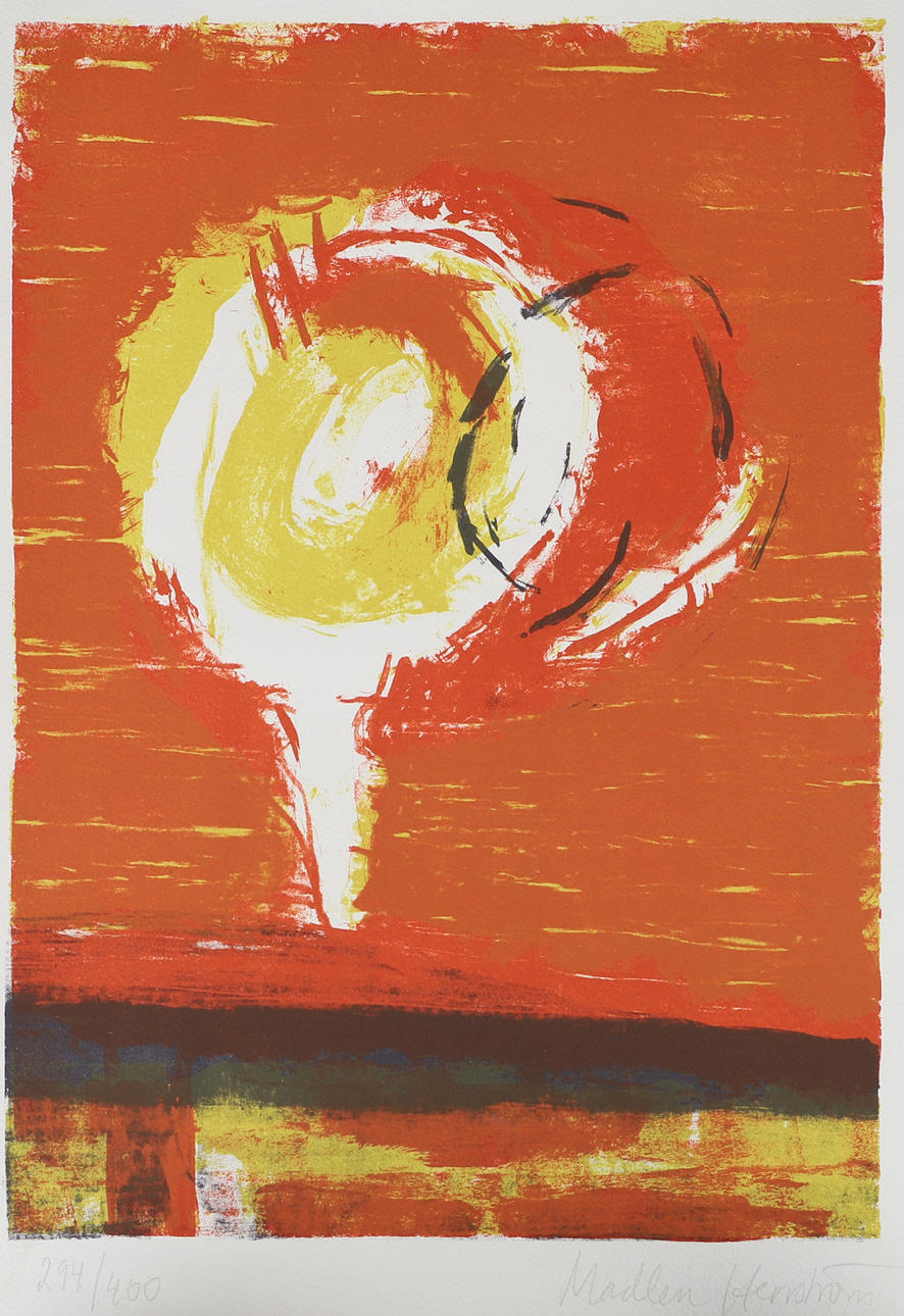 MADLEN HERRSTRÖM. Composition, lithograph in colours, signed.