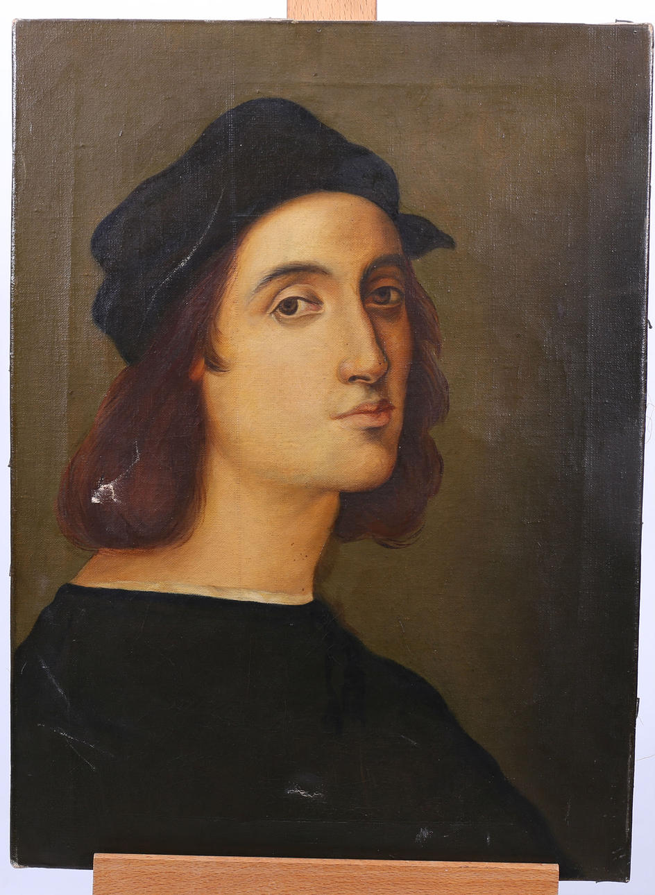 OIDENTIFIERAD KONSTNÄR. Olja på duk, kopia av Rafael, Florens, 1800-1900-tal.