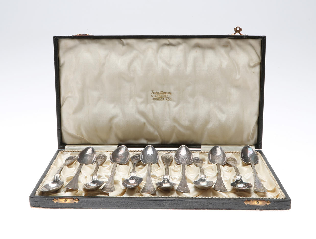 TESKEDAR, silver, 12 st, "franska liljan", svenska stämplar, 1907.