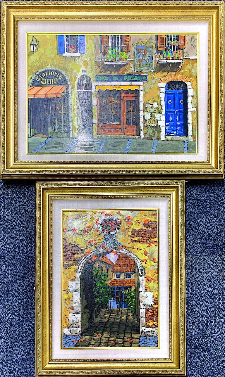 VIKTOR SHVAIKO. PAREJA DE SERIGRAFÍAS SOBRE LIENZO.