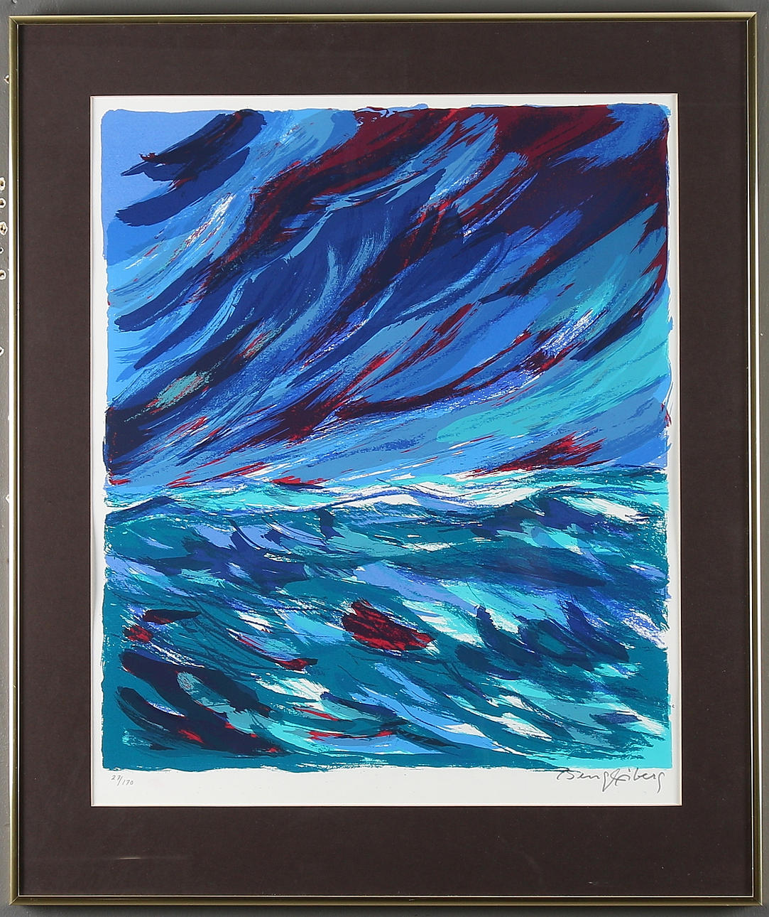 BENGT ÅBERG. Hav, färglitografi, signerad och numrerad 27/170.