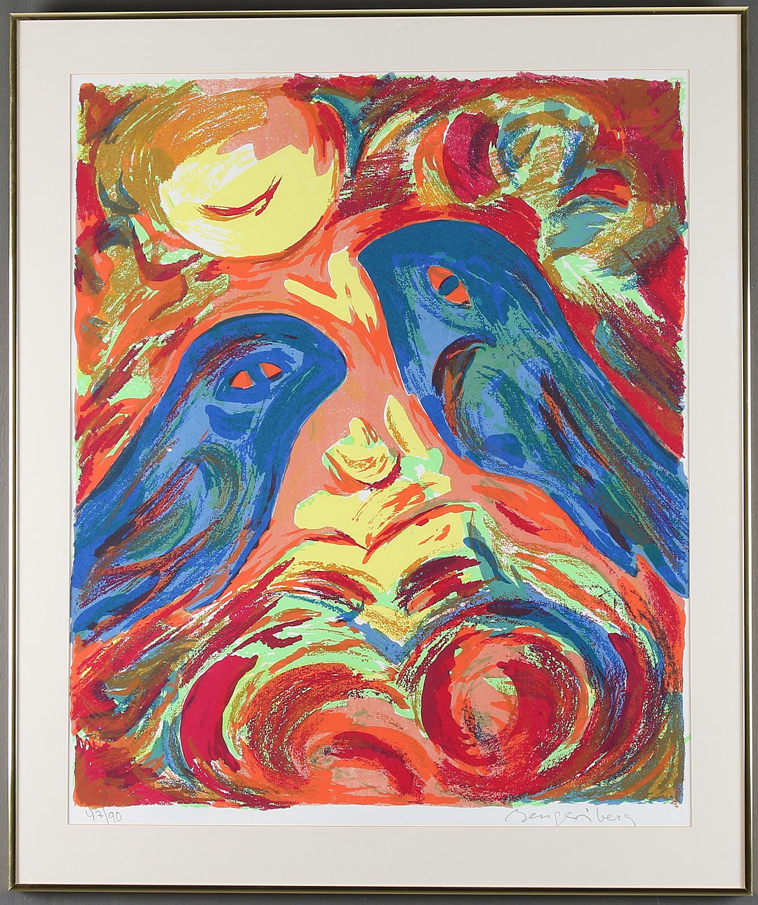 BENGT ÅBERG. Fåglar i solsken, färglitografi, signerad och numrerad 47/90.