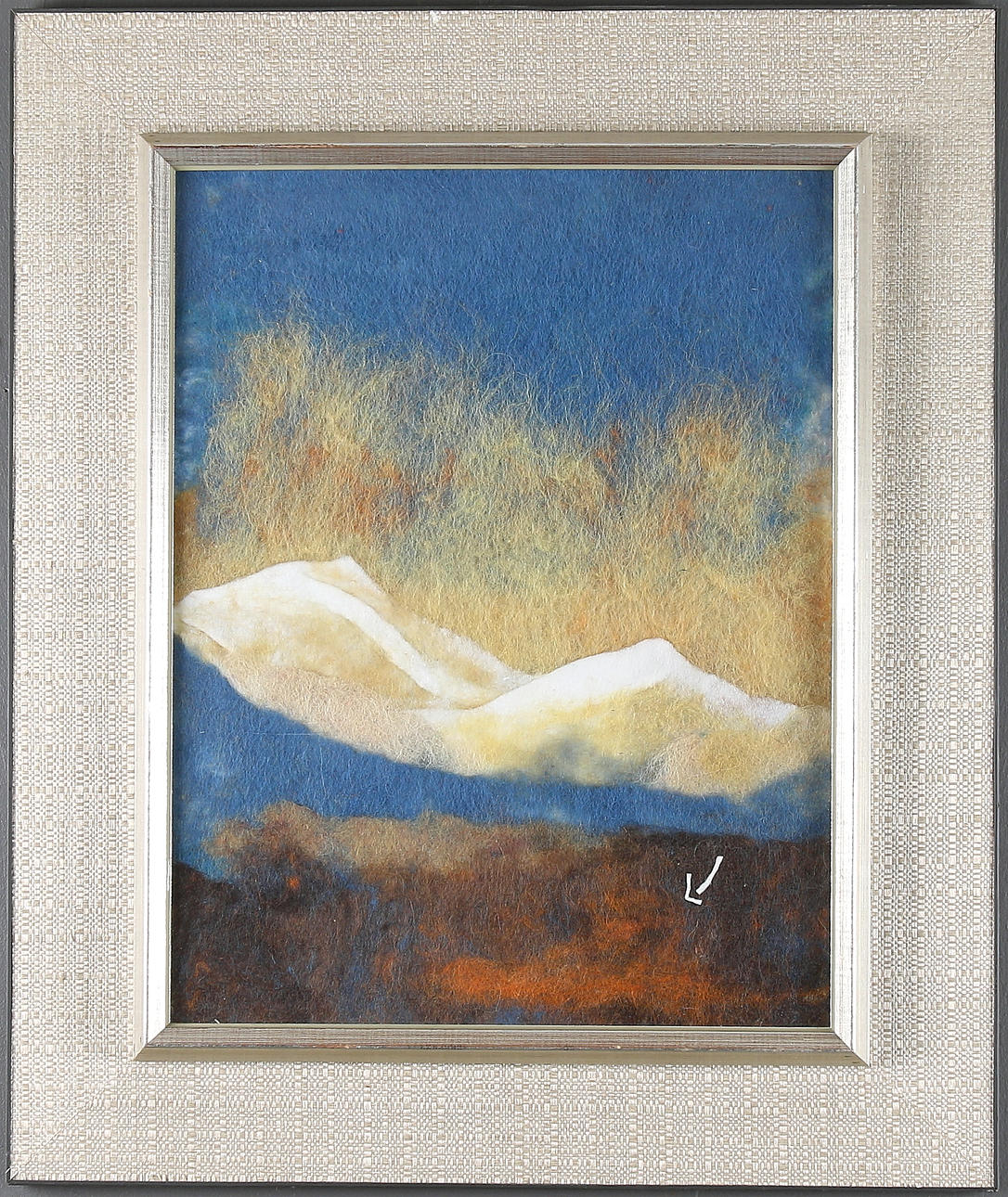 LISA JOHANSSON SANDBERG. Fjälllandskap, ullmosaik, signerad.