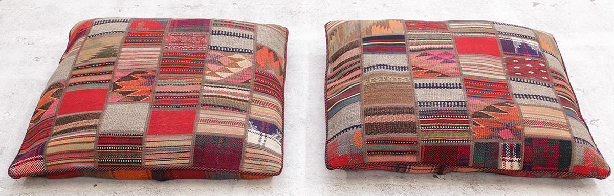 KUDDFODRAL, 2 st, Kelim patchwork, 90 x90 cm.