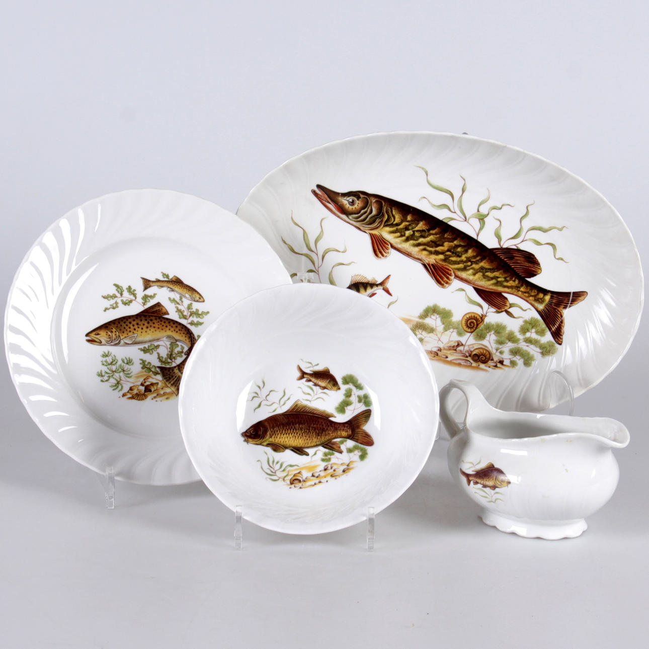 SERVISDELAR, 9 delar, porslin, "Regina", Selfmann Weiden, 1900-tal.