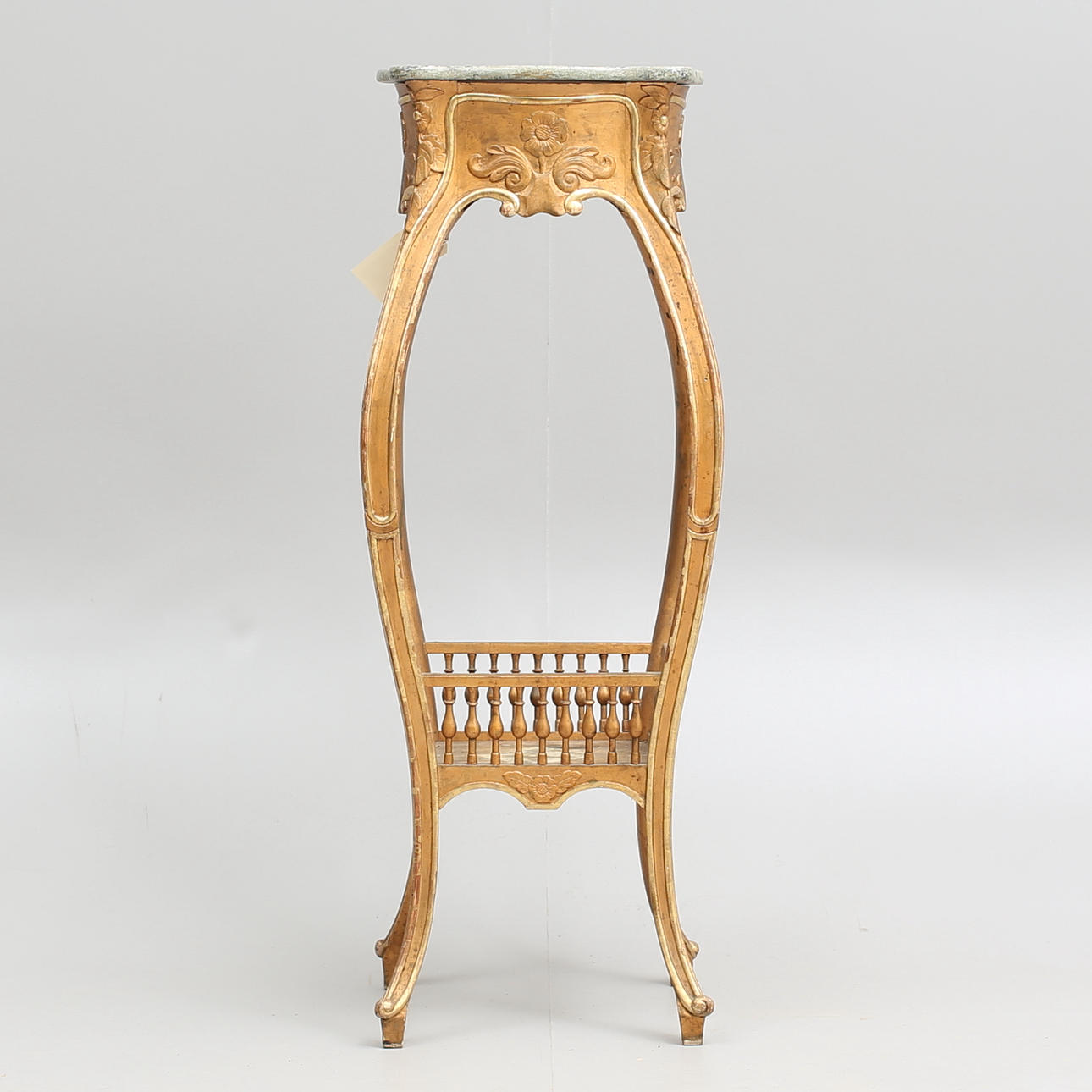 PIEDESTAL, förgylld, med stenskiva, 1900-talets första hälft/mitt.