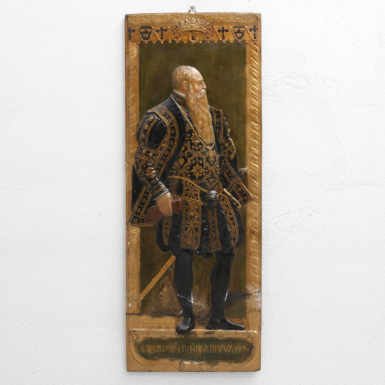 VÄGGRELIEF, Gustav vasa, gips.