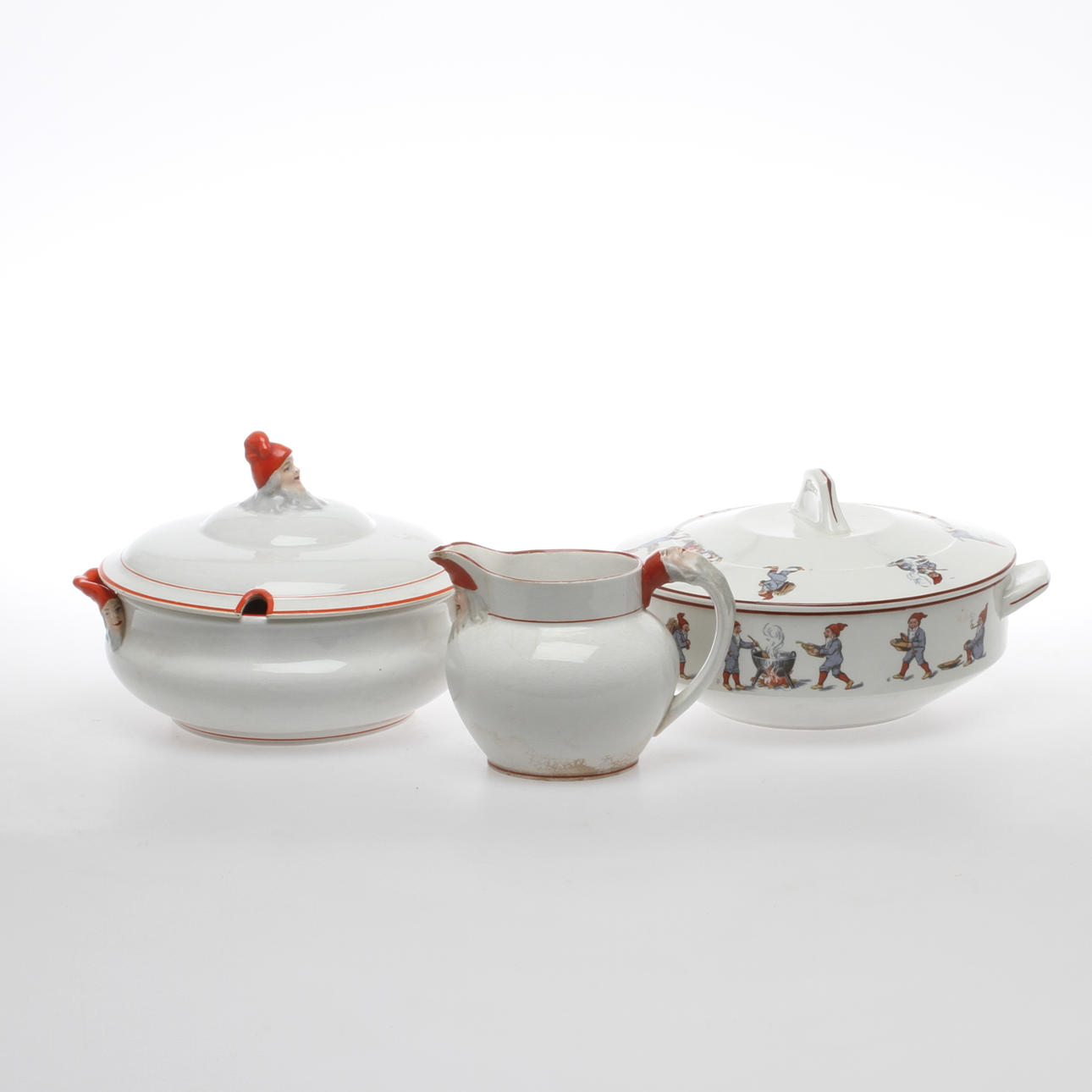 PARTI PORSLIN, 3 delar, tomtemotiv, Göteborg och Gefle.