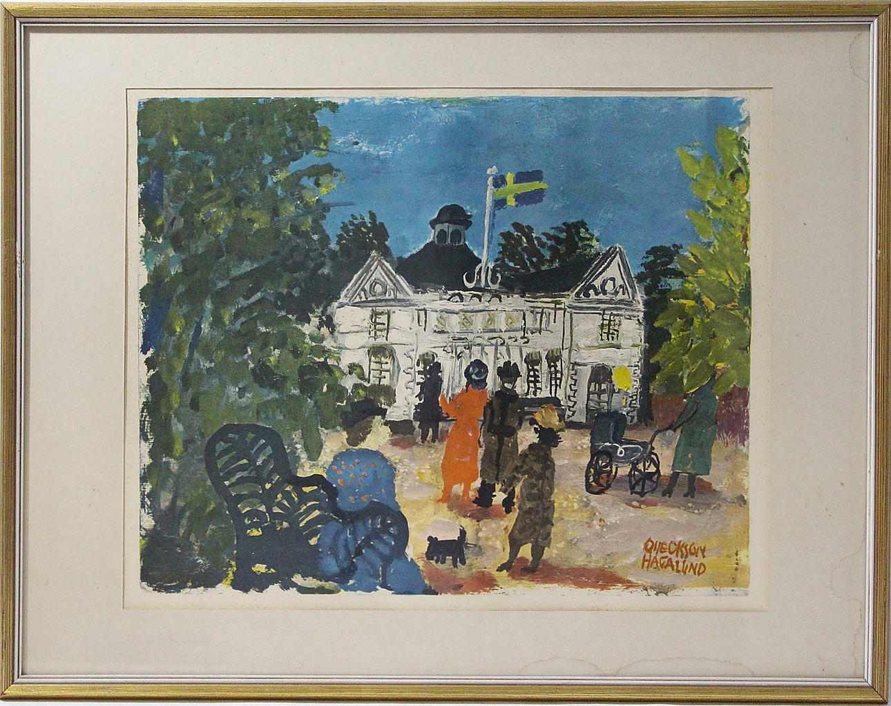 OLLE OLSSON HAGALUND. tryck, Parkmiljö.