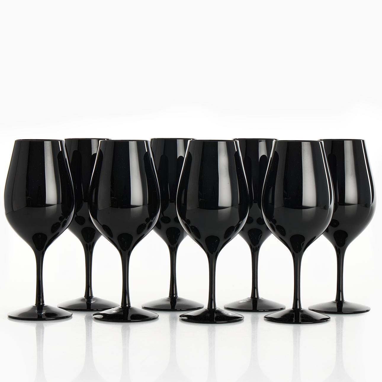 VINPROVARGLAS, 8 st, Orrefors, svart glas.