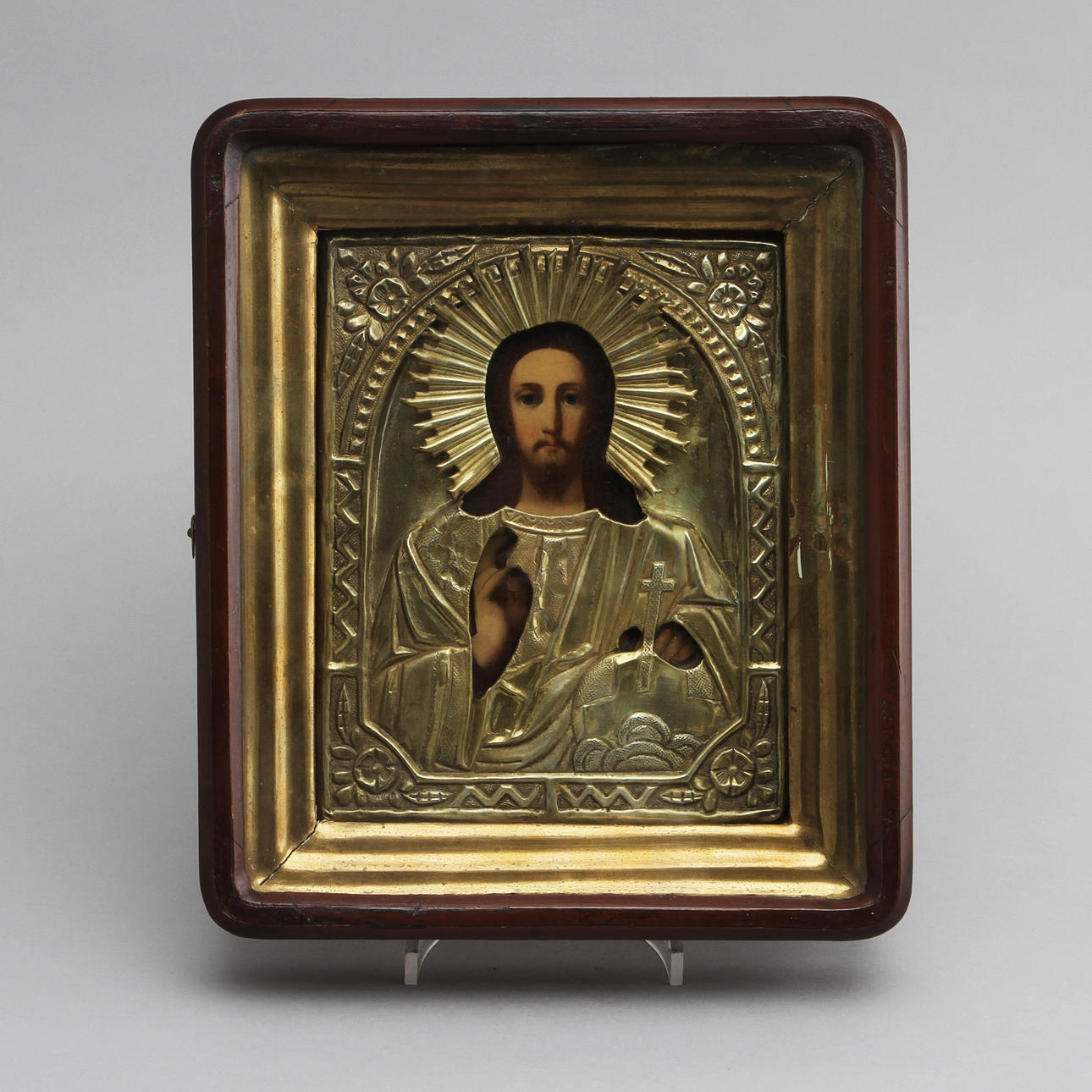 IKON, i trälåda, sannolikt Ryssland, 18/1900-tal.