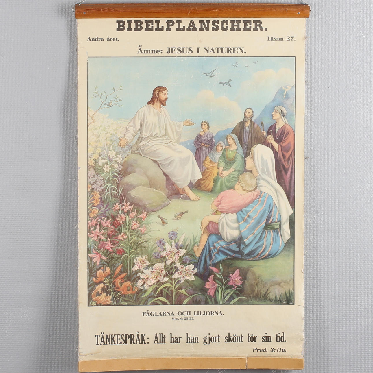 BIBELPLANSCHER, 13 st, ämne: Jesus i naturen, 1900-tal.