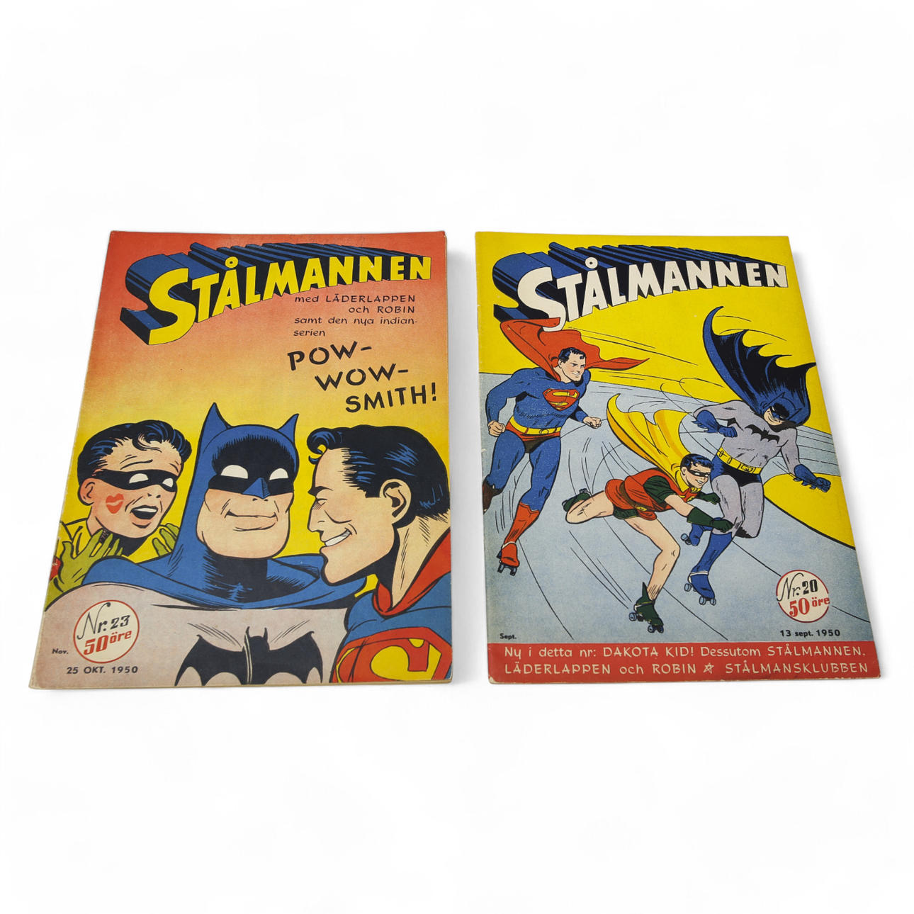 SERIETIDNINGAR, "Stålmannen", nr 20 och 23, 1950.