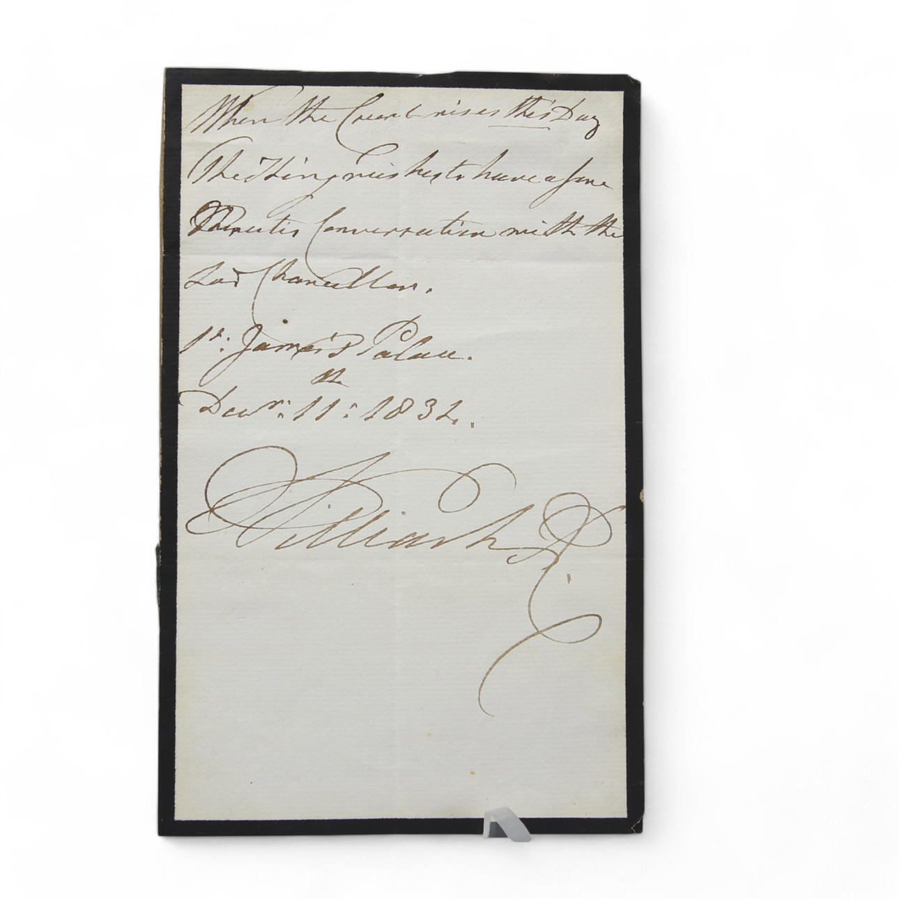 AUTOGRAF, Kong William IV af Storbritannien 1832.