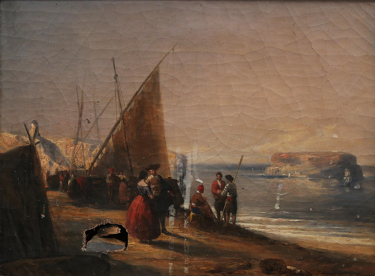 FRENCH SCHOOL, 19TH CENTURY. Seaside view.