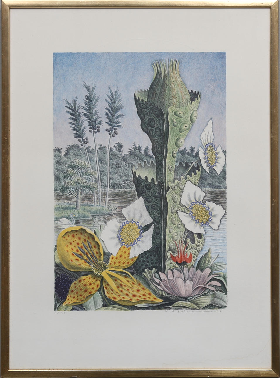 KARL-AXEL PEHRSSON. Färglitografi, signerad, numrerad 5/375 och daterad 77.